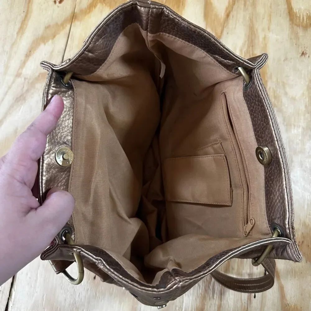Vintage Y2K Metallic Bronze Studded Shoulder Bag - Size OS
